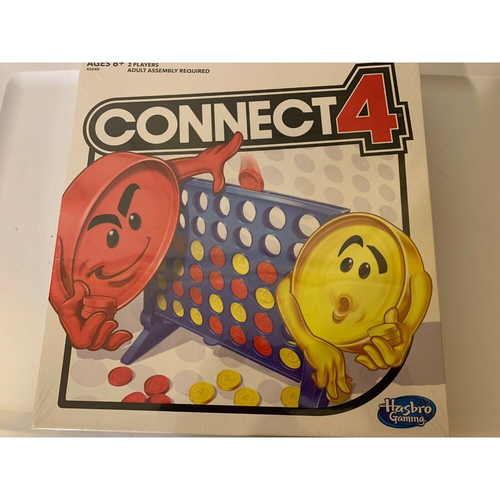New Connect 4 Game Four In A Row Checkers‎ Hasbro 2016 Family Fun Sealed